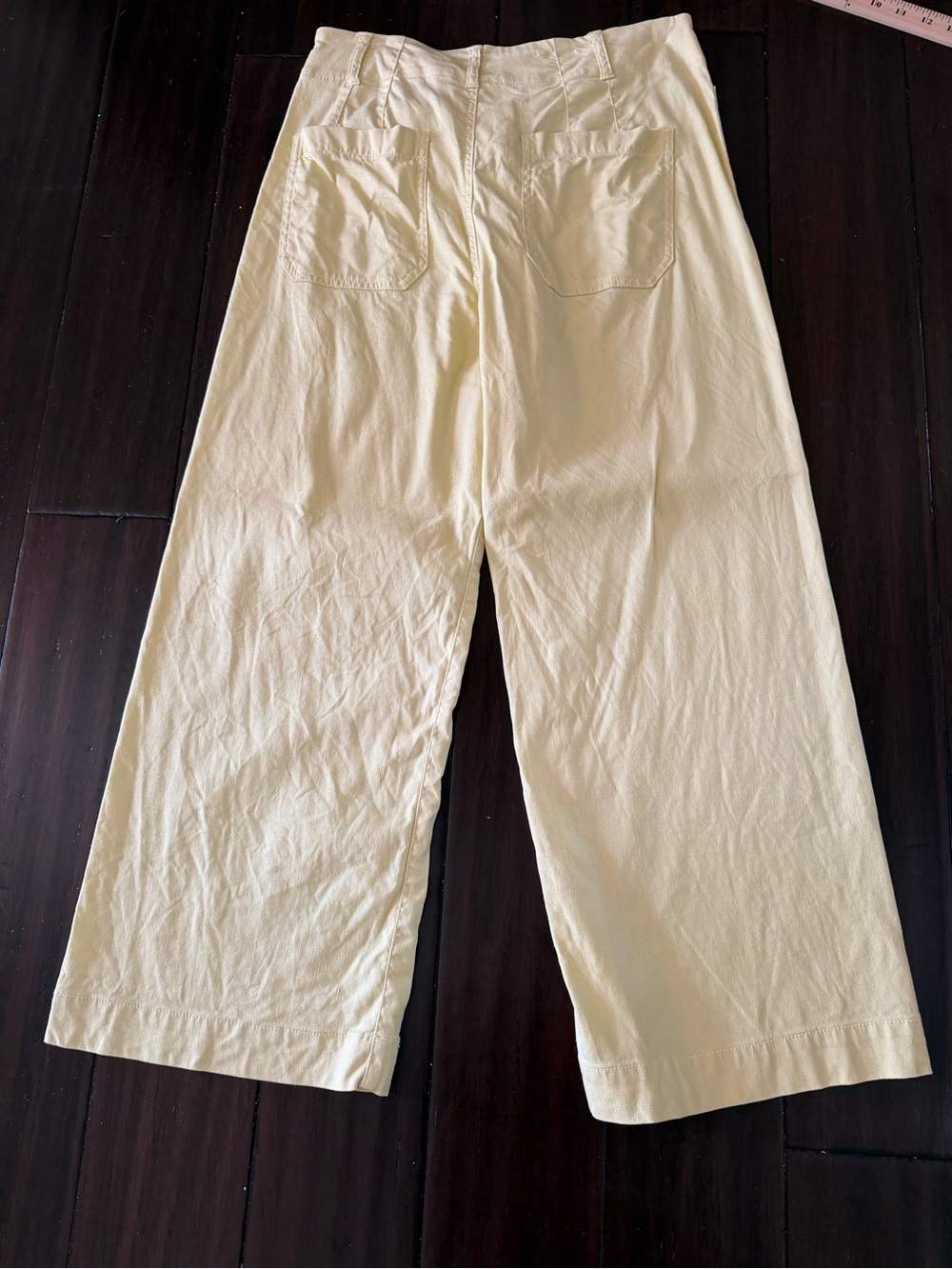 Anthropologie Maeve Collette Wide-Leg High-Rise Cropped Pants Yellow 29 - Picture 7 of 12